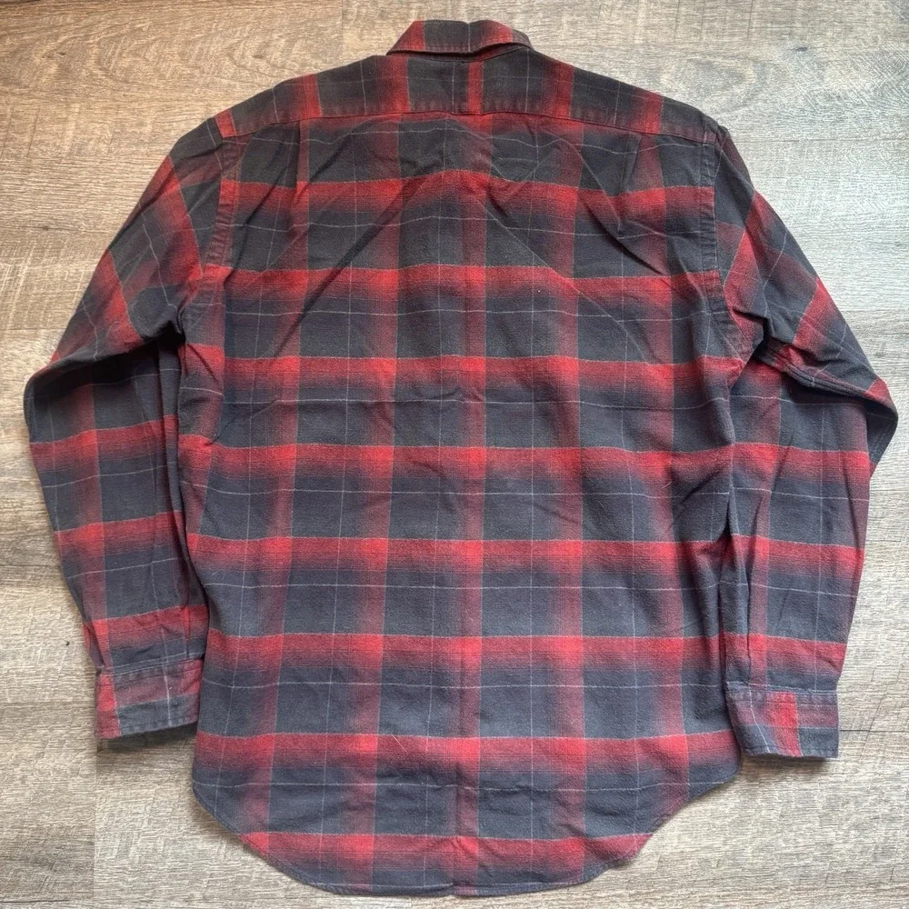 Ralph Lauren Marlowe Mens Size Med Shirt Flannel Vintage Buffalo Plaid Red Black